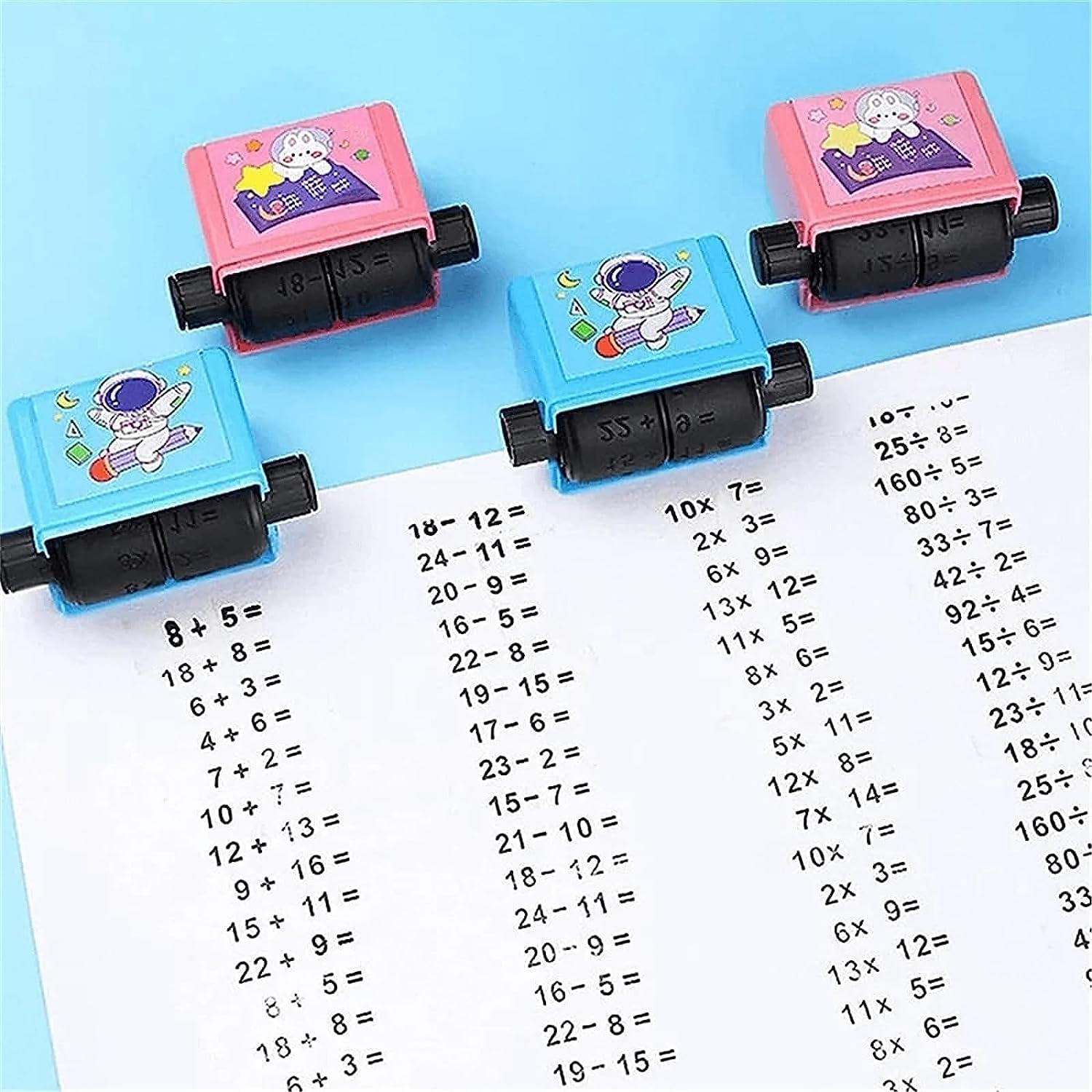 Childrens Stamps Roller Stamp Brain Improvement Device For Your brain - Math Roller Stamp (Pack Of 2) Math Roller Stamp (Pack Of 2)