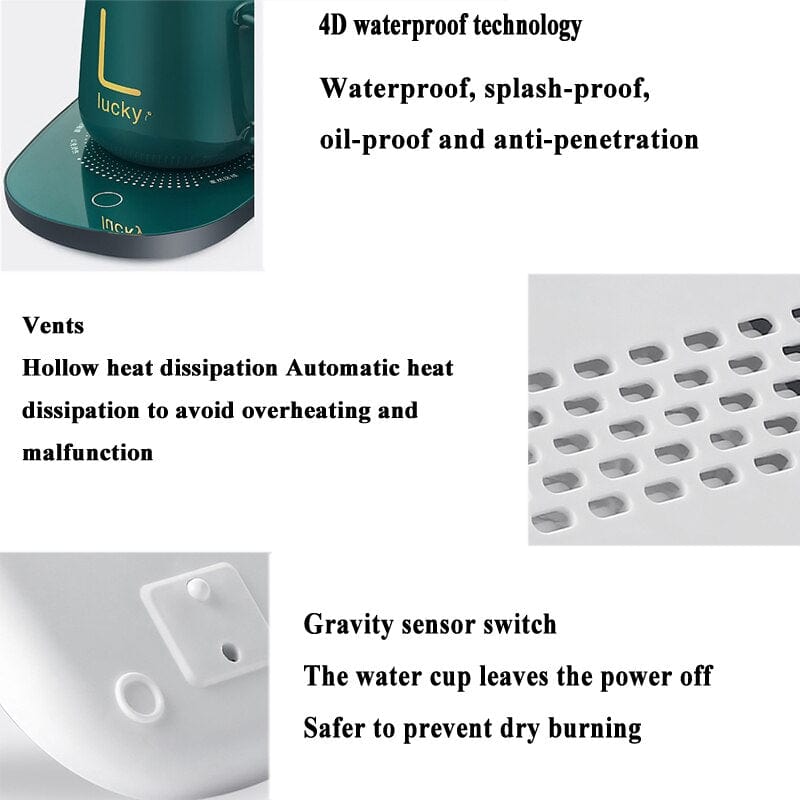 Coffee Mug Warmer | Ceramic Electric Travel Smart Heated Cup Coffee Warmer Mug