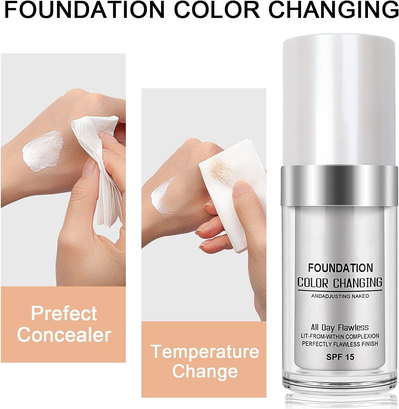 Color Changing Foundation | Foundation Makeup For Dry Skin Color Changing Foundation For Oily Skin Color Changing Foundation