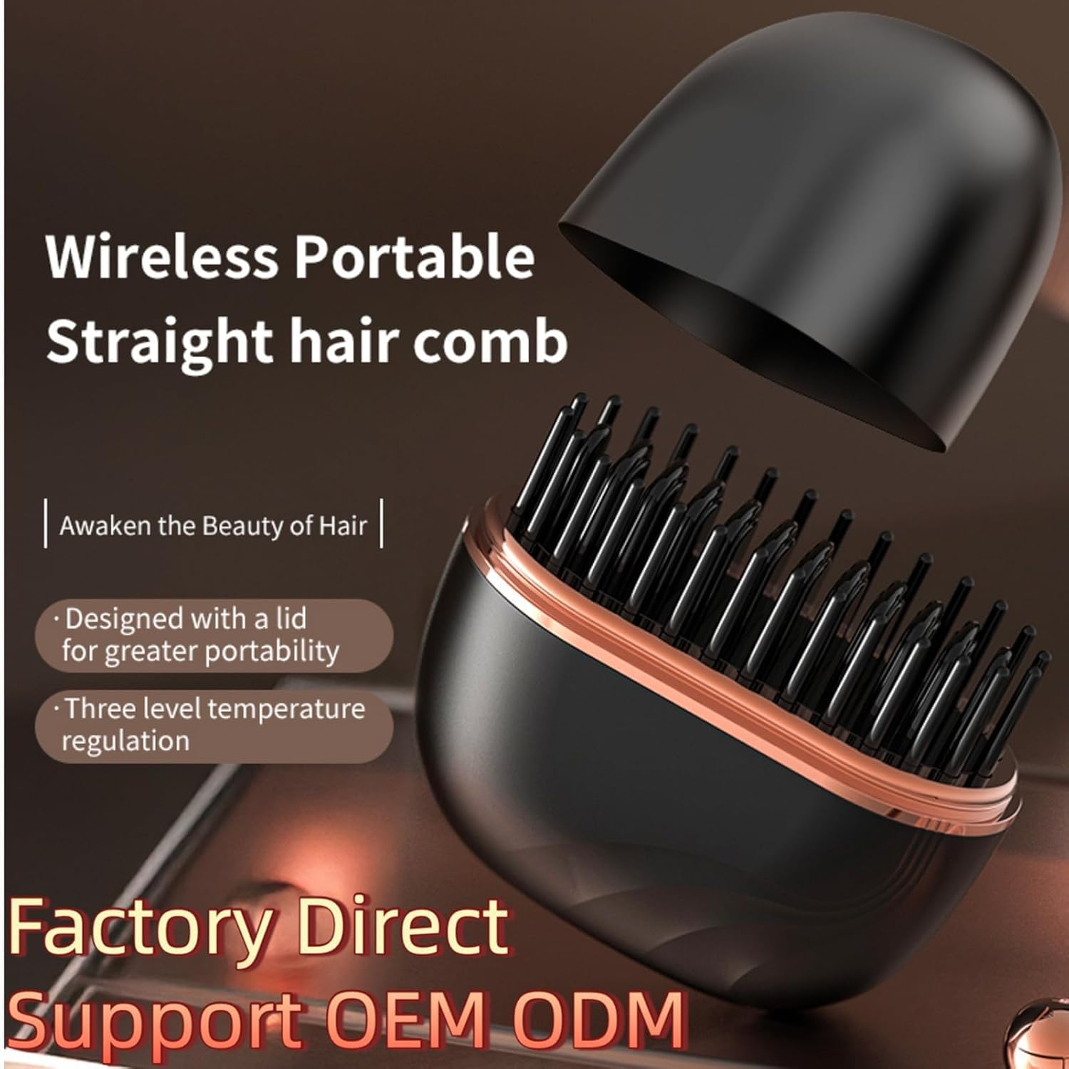 Cordless Mini Hair Straightening Brush | Hair Straightener Brush Mini Wireless Cordless Portable Comb Cordless Mini Hair Straightening Brush