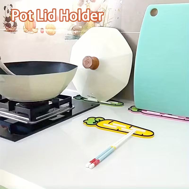 Cute Carrot Pot Lid & Sponge Holder Mat (Set of 2) | Kitchen Items Tools Utensils Stand Pot Holder Kitchen Tools Cute Carrot Pot Lid & Sponge Holder Mat (Set of 2)