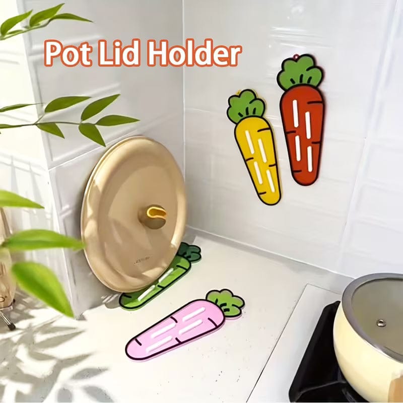 Cute Carrot Pot Lid & Sponge Holder Mat (Set of 2) | Kitchen Items Tools Utensils Stand Pot Holder Kitchen Tools Cute Carrot Pot Lid & Sponge Holder Mat (Set of 2)