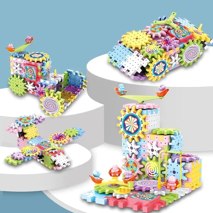 Diy Electric Gear Building Blocks | Children Robotix Toys For Kids Spinning Toy Block Diy Electric Gear Building Block (101 Pieces)