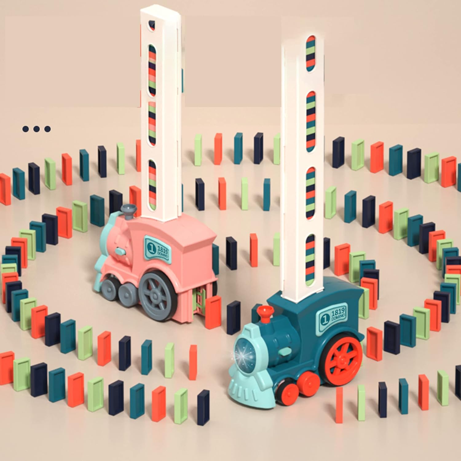 Domino Blocks Toy Train Automatic Stacking Game Set- Dominoe Blocks Toy Train Automatic Stacking Game Set - Domino Blocks Toy Train Automatic Stacking Game Set (Pack of 60 Blocks)