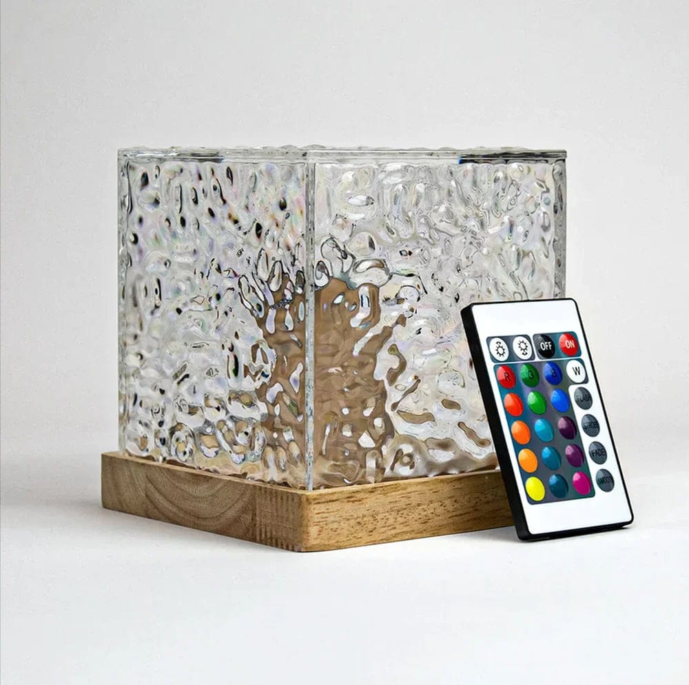 Dynamic Water Reflection Night Lamp | Night Table Lamp For Bedroom Home Decor Lights Nighlight Crystal Lamp Dynamic Water Reflection Night Lamp