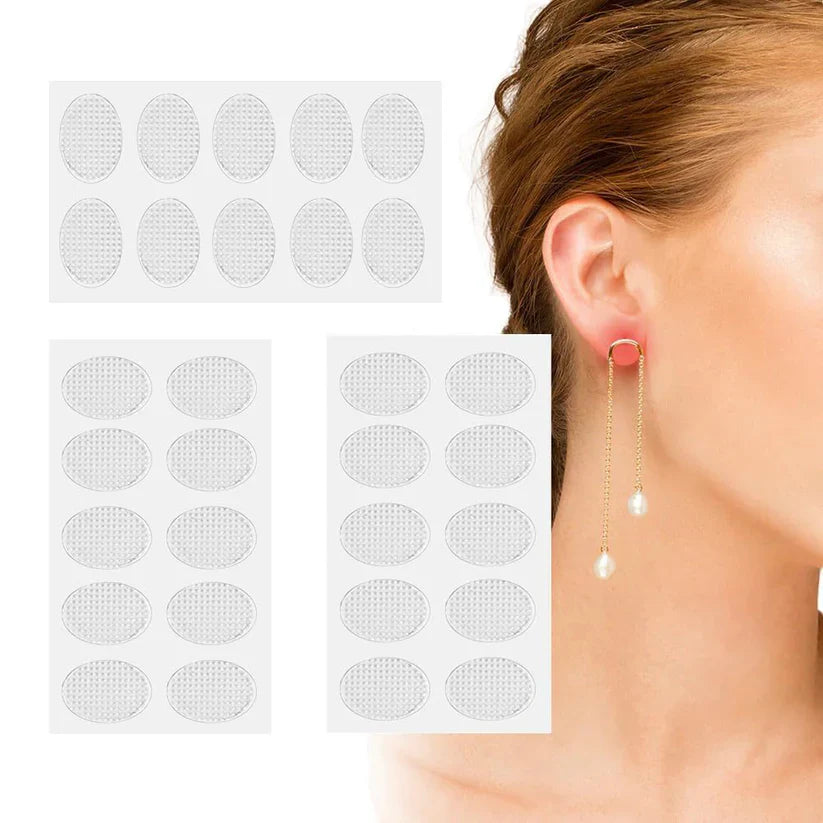 Earlobe Support Patches (100 PCS) | Earring Lobe Hole Heavy Earing Support Sticker Invisible Packs - Premium Earlobe Support Patches (100 PCS)