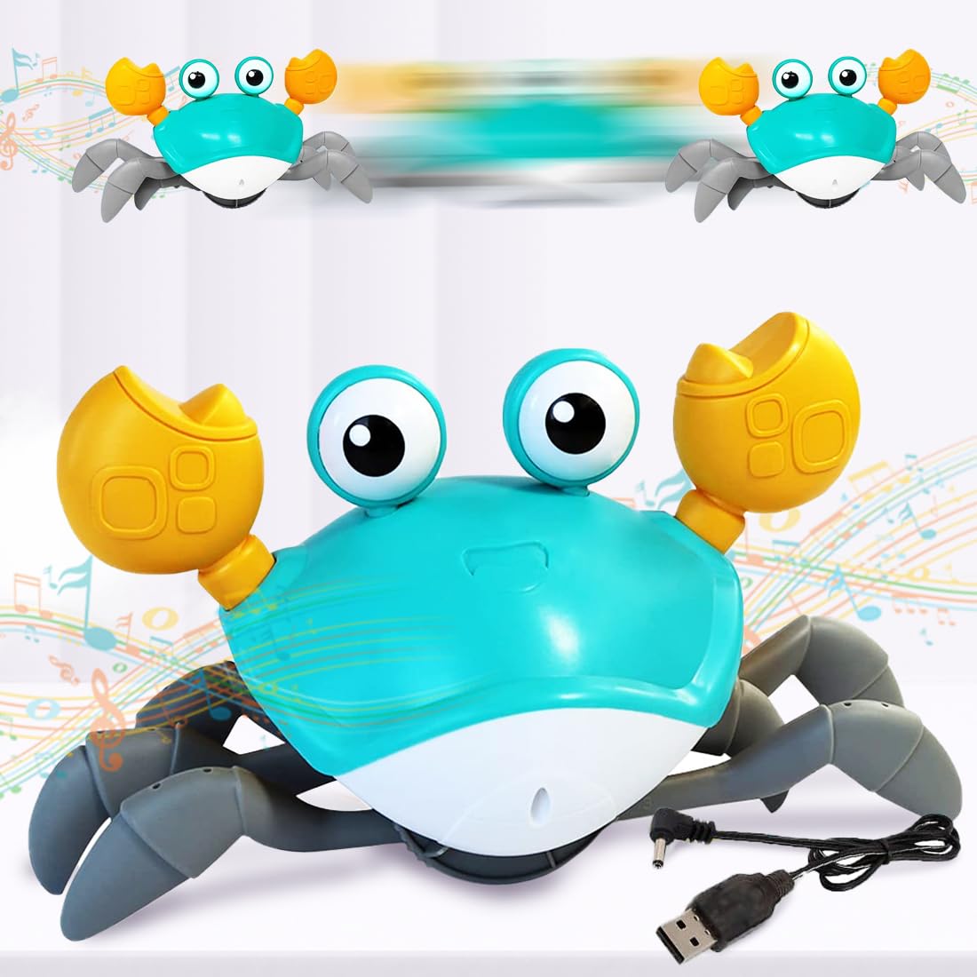 Electric Crawling Crab Toy | Toy For Infants Crawling Crab Play Toys Dancing Motor Skills - Green - Electric Crawling Crab Toy