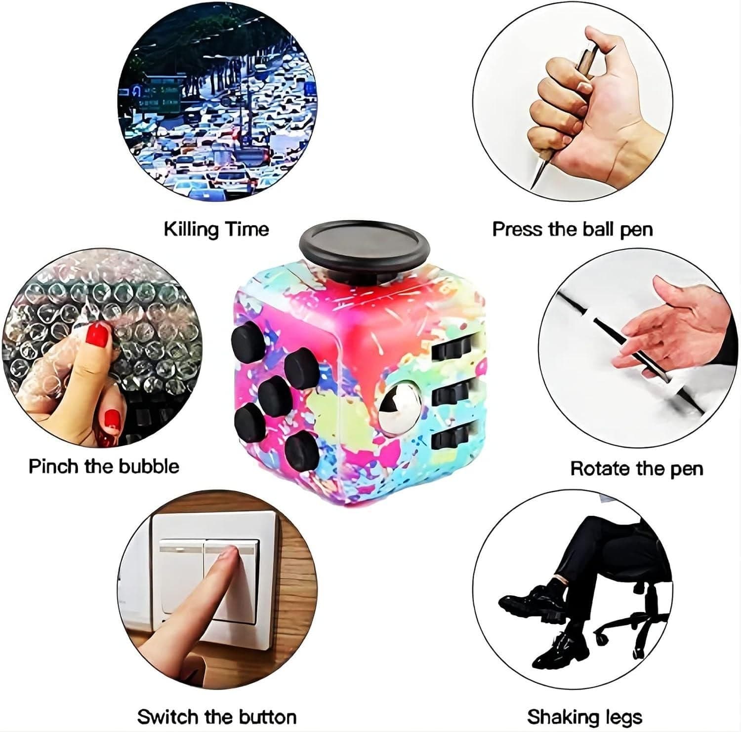 Fidget Cube For Stress Relief | Toys Activities Anxiety Bursting Toy Fidget Stress and anxiety relief toys Fidget Cube For Stress Relief