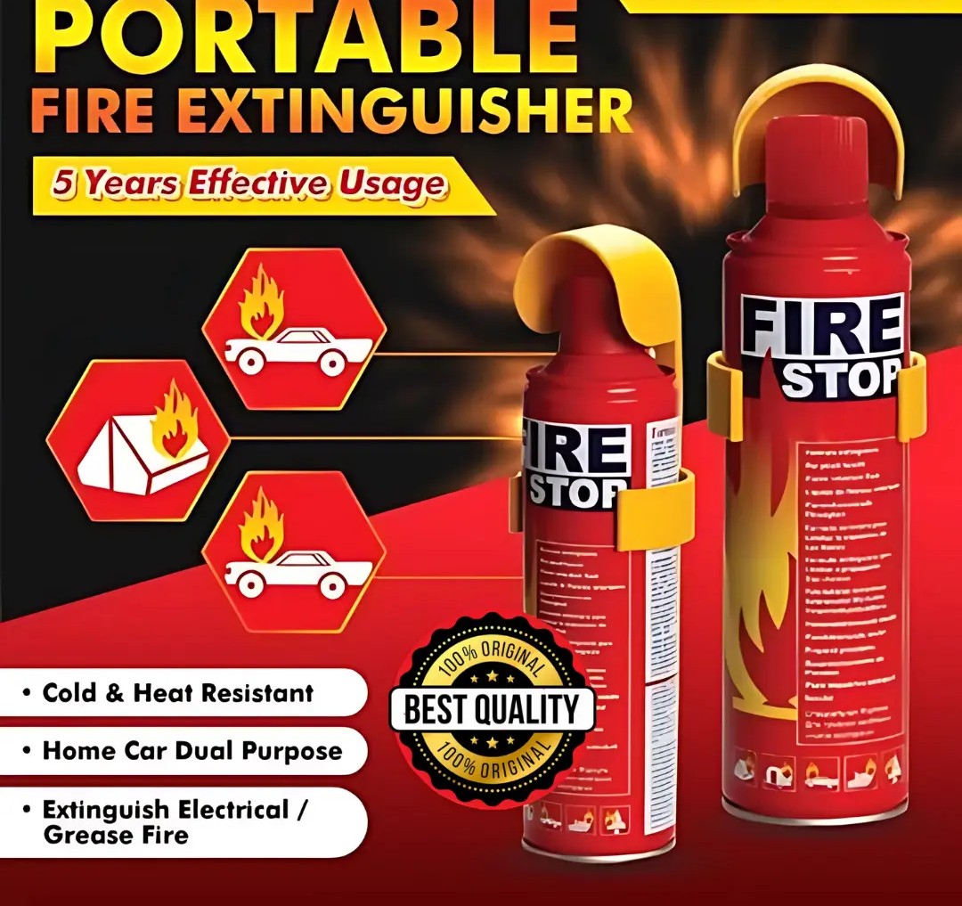 Fire Stop Car & Home Fire Extinguisher | Fire Extinguisher Smoke Detector Safety Car Fire Extinguisher - Pack of 1 - Car & Home Fire Extinguisher