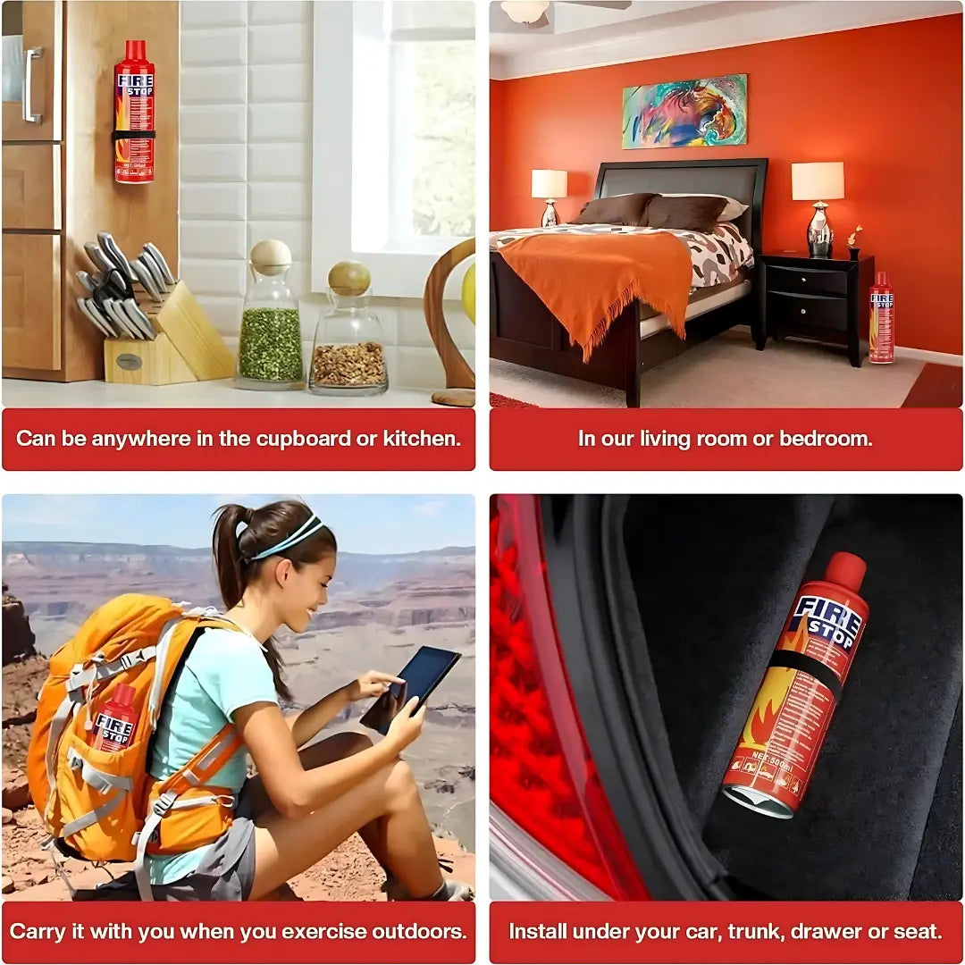 Fire Stop Car & Home Fire Extinguisher | Fire Extinguisher Smoke Detector Safety Car Fire Extinguisher - Pack of 1 - Car & Home Fire Extinguisher