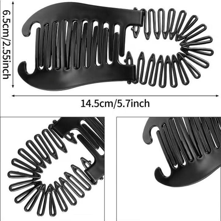 Flexible Interlocking Banana Clips (Pack of 2) | Banana Clips Hair Comb Different Hairstyles Clature Flexible Clips Set - Flexible Interlocking Banana Clips (Pack of 2)