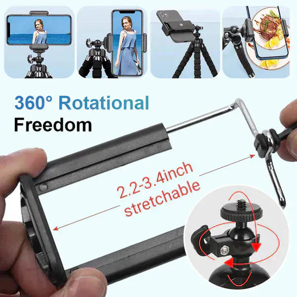 Octopixo Flexible Mini Octopus Tripod | Tripod For Phone Camera Mobile Holder Mount Smartphone Flexible Octopixo Flexible Mini Octopus Tripod