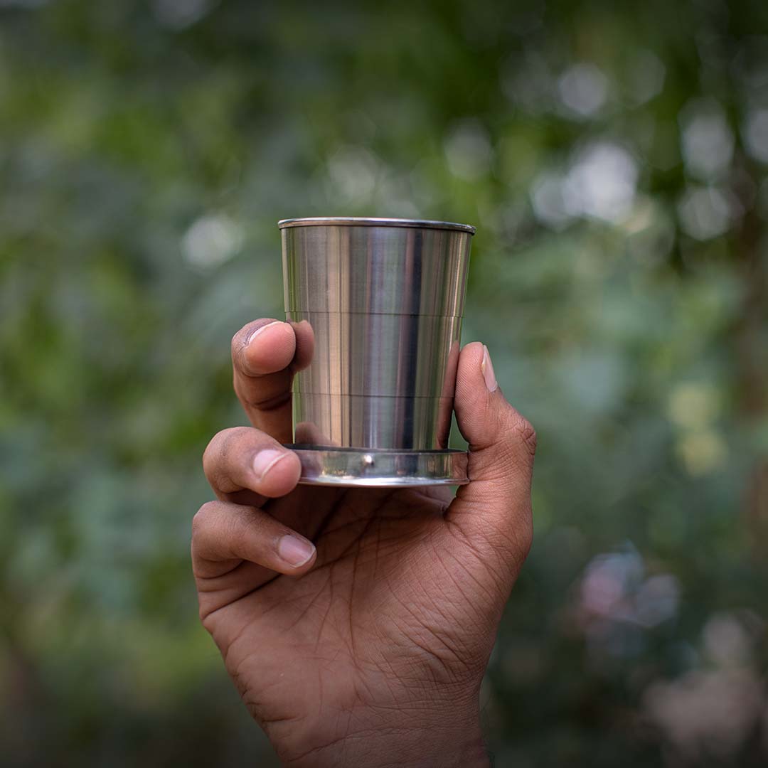 Foldable Steel Glass | Travel Foldable Stainless Steel Glass Collapsible Glass Foldable Steel Glass