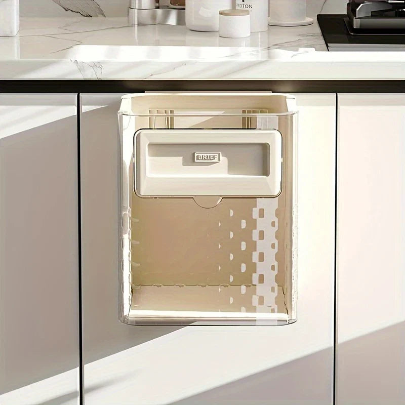 Foldable Wall Mounted Trash Can | Trash Can Bin For Kitchen And Bathroom Hanging Dustbins - Kitchenware - Foldable Wall Mounted Trash Can