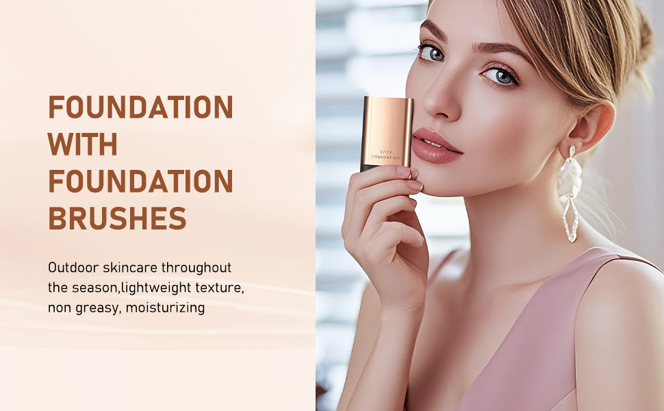 Foundation Stick | Glass Skin Tone Korean Skincare Products Flawless Foundation - Foundation Stick 2 in 1 Foundation Stick for Korean Glass Skin