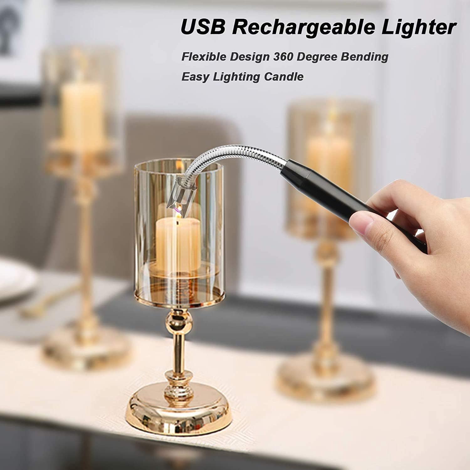Gas Lighter Electric Usb Rechargable Lighter Kitchen Battery Charging Rechargeable USB Electric Gas Lighter