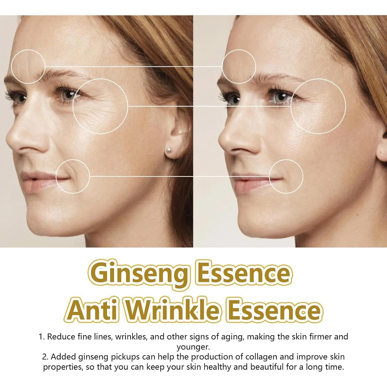 Ginseng Gold Polypeptide Anti-Ageing Serum | Face Serum Polypeptide Antiaging Serum For Anti Wrinkle Gold Serum - anti ageing - Pack of 2 - Ginseng Gold Polypeptide Anti-Ageing Serum