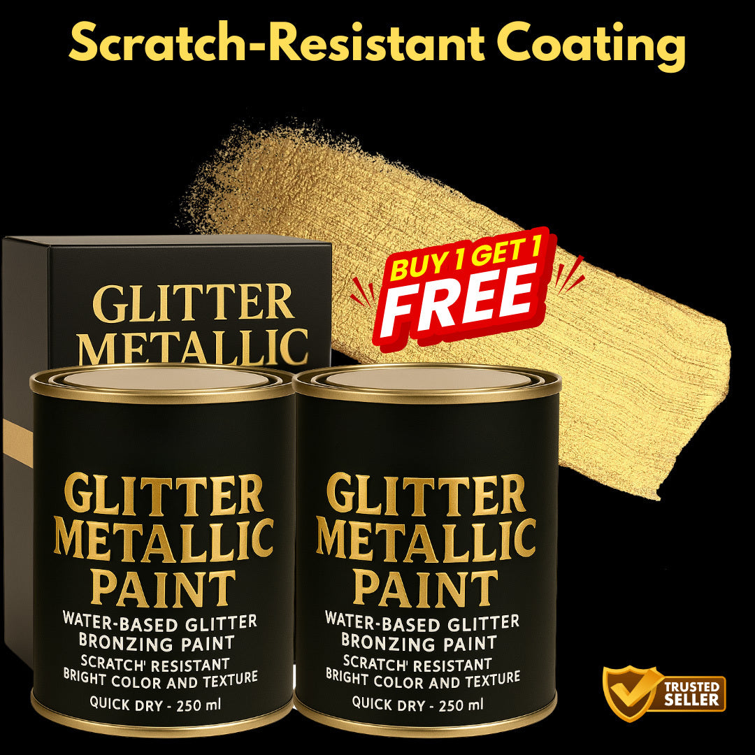 Glitter Metallic Paint️ (Pack of 2) | Paint Colour Water Home Painting Metallic Anti Rust Glitter Paints - Premium Glitter Metallic Paint (Pack of 2)