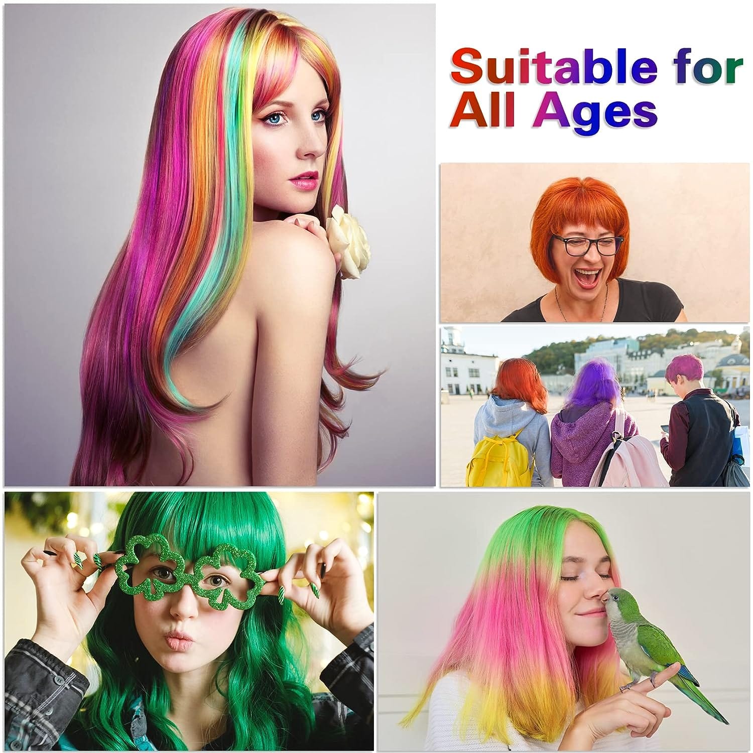 Hair Color Highlights Brush Natural Hair Colorured Comb - Hair Chalk Comb Hair Chalk Comb (Pack of 6)