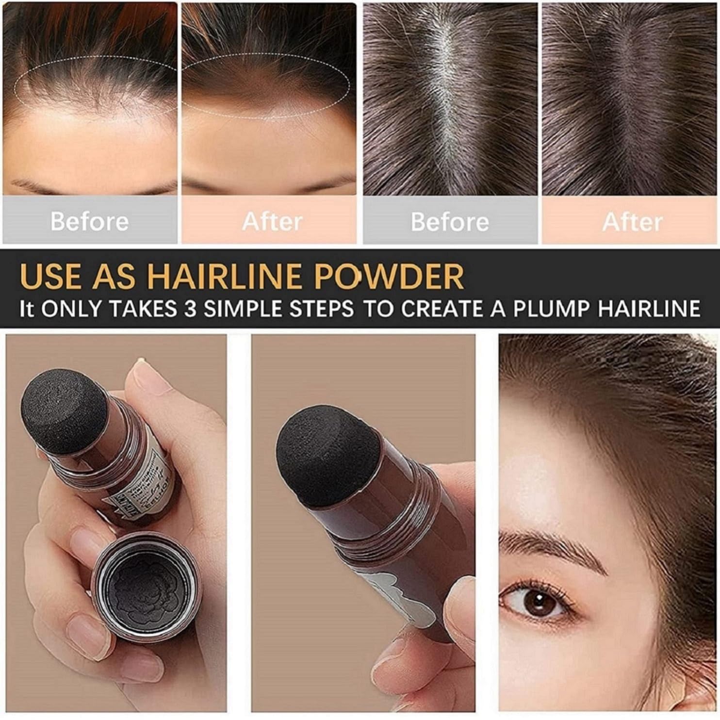 Hair Coloring Sponge | Eyebrow Filler Colour Makeup Shadow Powder Stencil Kit Hair Coloring Sponge (Pack of 2)