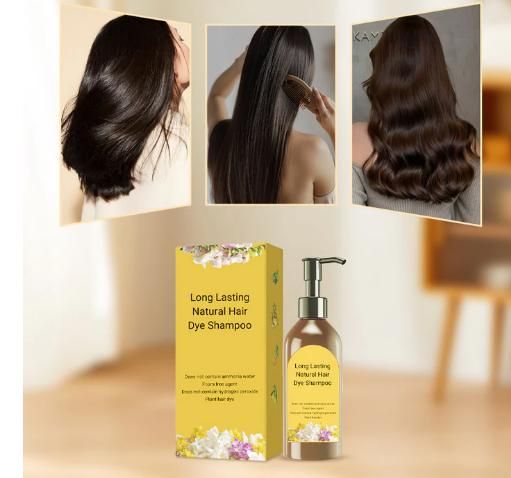 Hair Dye Long Hair Shampoo Natural Organic Dye (Pack of 2) - Long Lasting Natural Hair Dye Shampoo (Pack of 2)