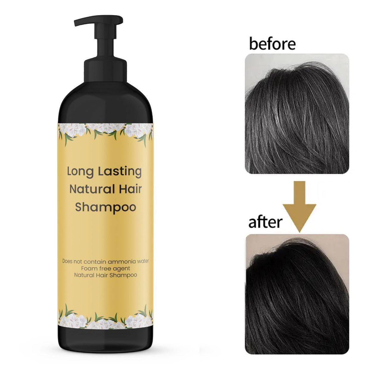 Hair Dye Long Hair Shampoo Natural Organic Dye (Pack of 2) - Long Lasting Natural Hair Dye Shampoo (Pack of 2)