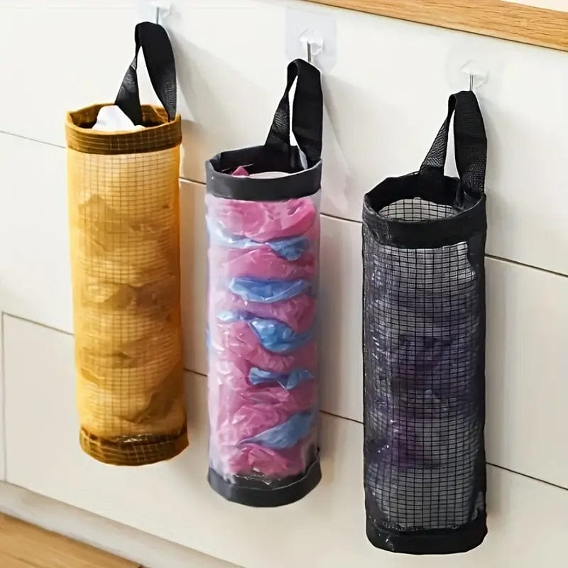Hanging Mesh Plastic Bag Holder Organizers Hanging Mesh Plastic Bag Holder