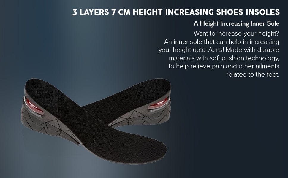Height Enhancing Shoe Insoles | Innersoles Height Enhancing Sole Increase Height Insole Height Enhancing Shoe Insoles (4 Layer Insoles)