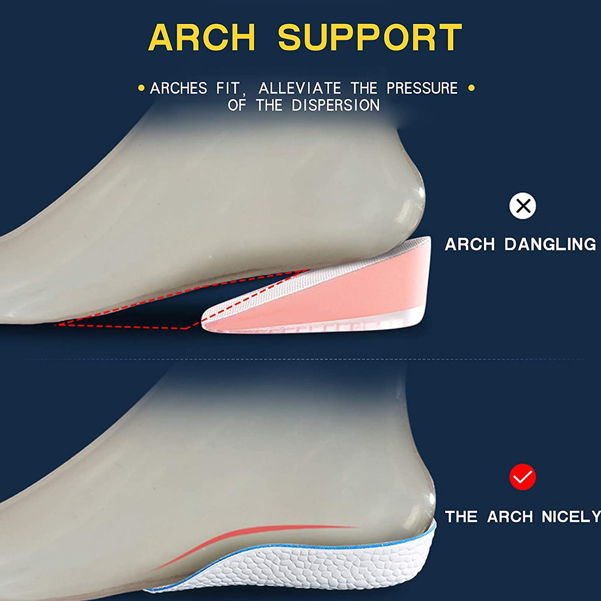 Height-lift Insoles | Shoe Insoles Inner Soles Height Lifting Arch Support Enhancing - 1.5cm-Height - Height-lift Insoles