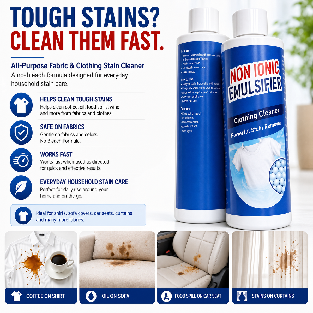 All-Purpose Clothing Stain Cleaner (Set of 2)