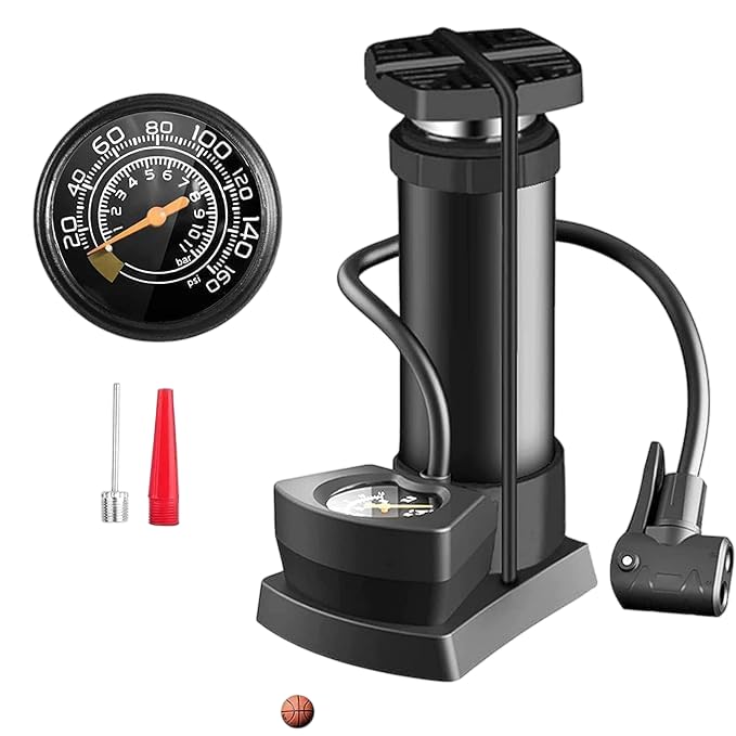 High Pressure Portable Foot Pump | Cycle Pump Air Bike Tyre Auto Air Pressure Portable Foot Inflator - High Pressure Portable Foot Pump