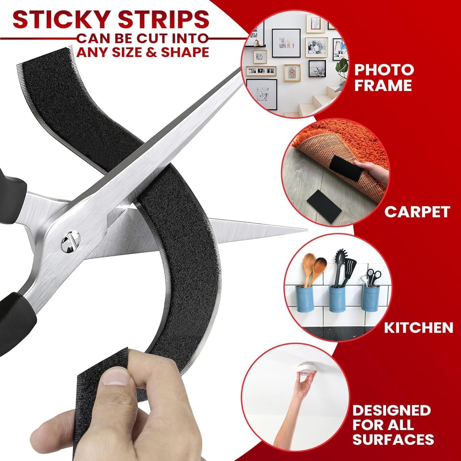 Hook & Loop Adhesive Tape | Velcro Tape Adhesive Double Sided Strips Waterproof Fabric Sticky Tape - Hook & Loop Adhesive Tape