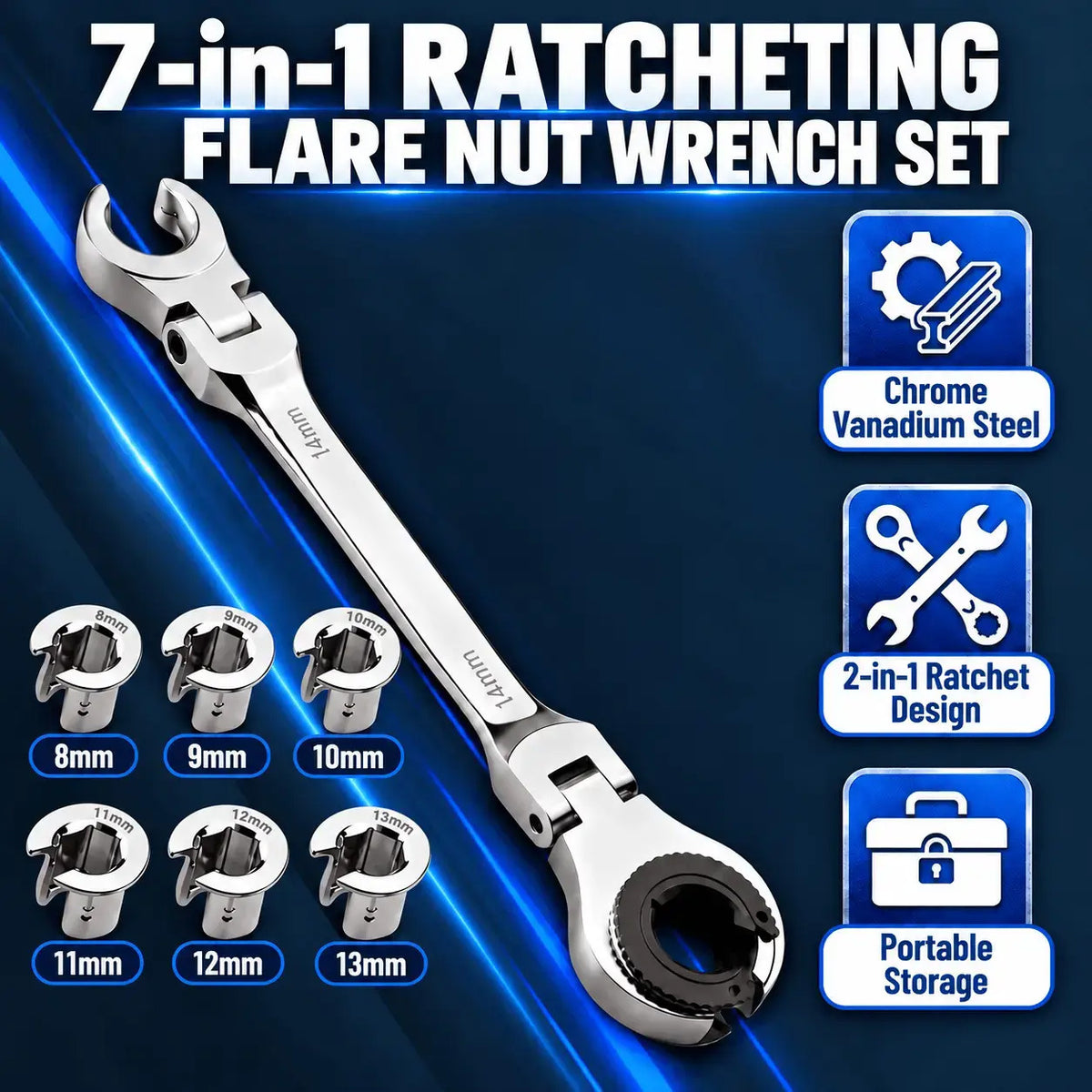 7-in-1 Flare Nut Wrench