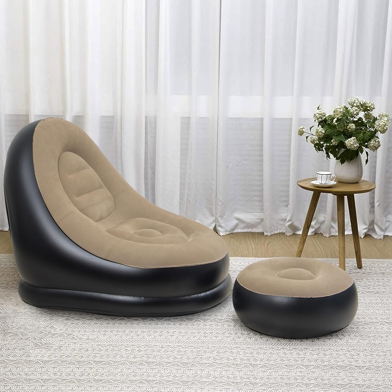 Inflatable Air Sofa with Pump | Air Sofa Bed Couch Chair Reclining Living Room Set - Inflatable Air Sofa with Pump