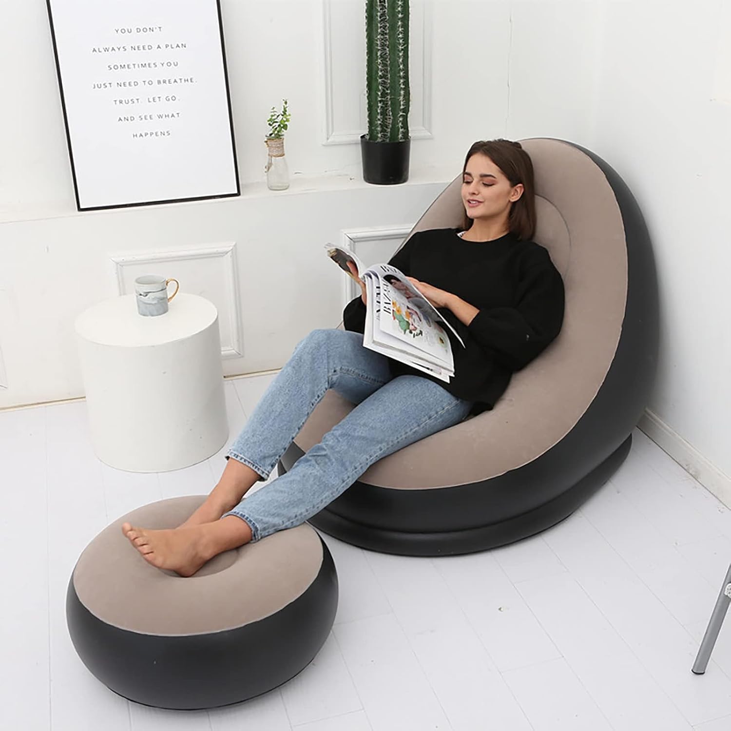 Inflatable Air Sofa with Pump | Air Sofa Bed Couch Chair Reclining Living Room Set - Inflatable Air Sofa with Pump