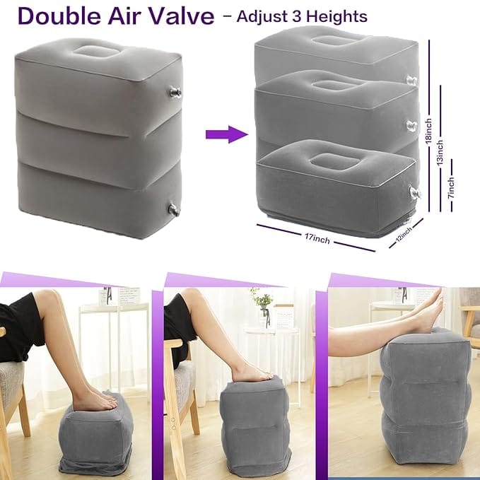 Inflatable Foot Rest Pillow | Inflatable Foot Rest Travel Car Pillow Travels Essential Inflatable Foot Rest Pillow