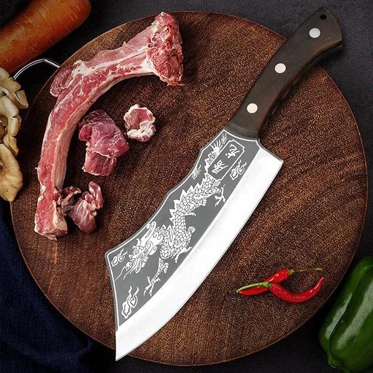 Japanese Dragon Slicer Knife | Dragon Knife Hand Made Steel Forged Titanium Japenese Knife Japanese Dragon Slicer Knife