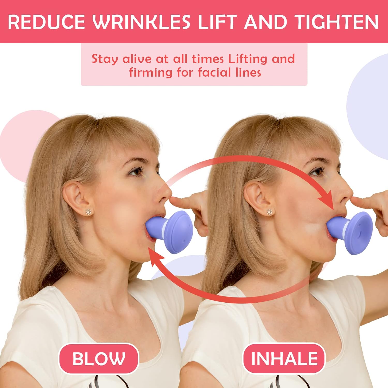 Jaw Exerciser Facial Exercises Facial Massage Equipment Jaw Line Tool Jaw Exerciser Mouth Exerciser (Pack of 2)