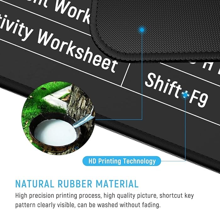 Keyboard Shortcut Keys Mouse pads Keyboard Key Gaming Pad - Anti-slip Keyboard Mouse Pad Anti-slip Keyboard Mouse Pad