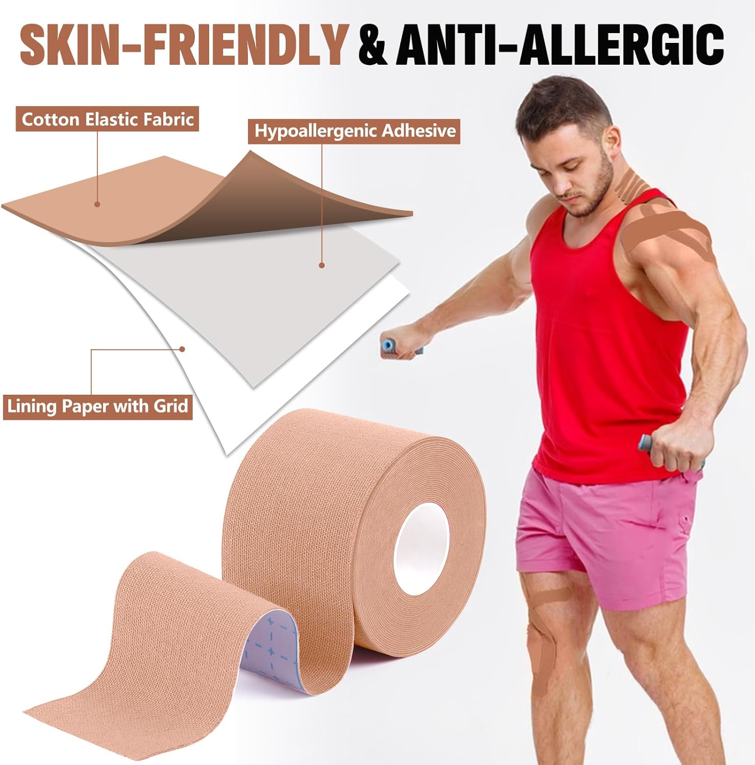 Kinesiology Tape | Muscle Pain Strain Spasm Relief Tape Cramp For Soreness Tape Mucle - Kinesiology Tape for Muscle Pain Relief