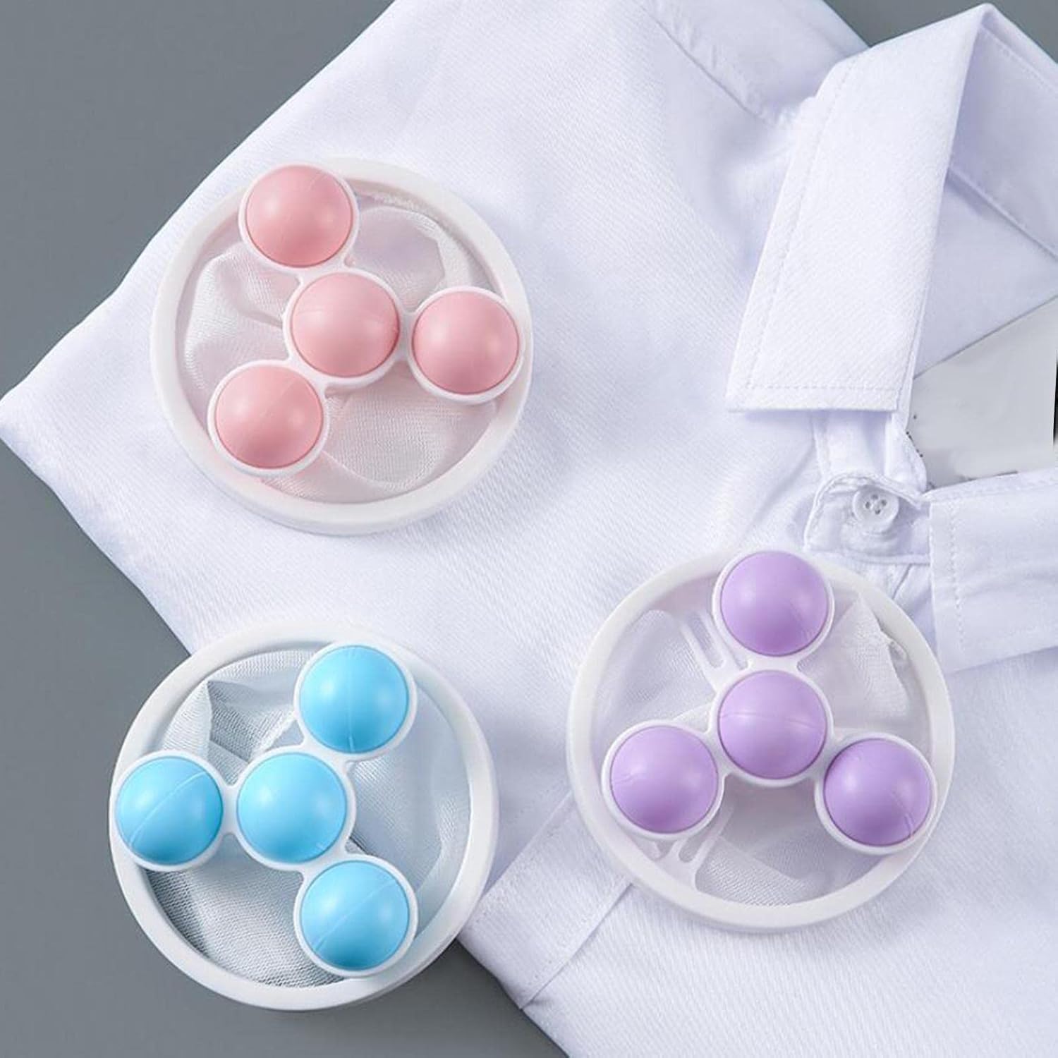 Laundry Floating Lint Remover (Pack of 3) | Lint Remover Pet Hair Laundry Balls Mesh Bag Washing Machine - Laundry Floating Lint Remover (Pack of 3)