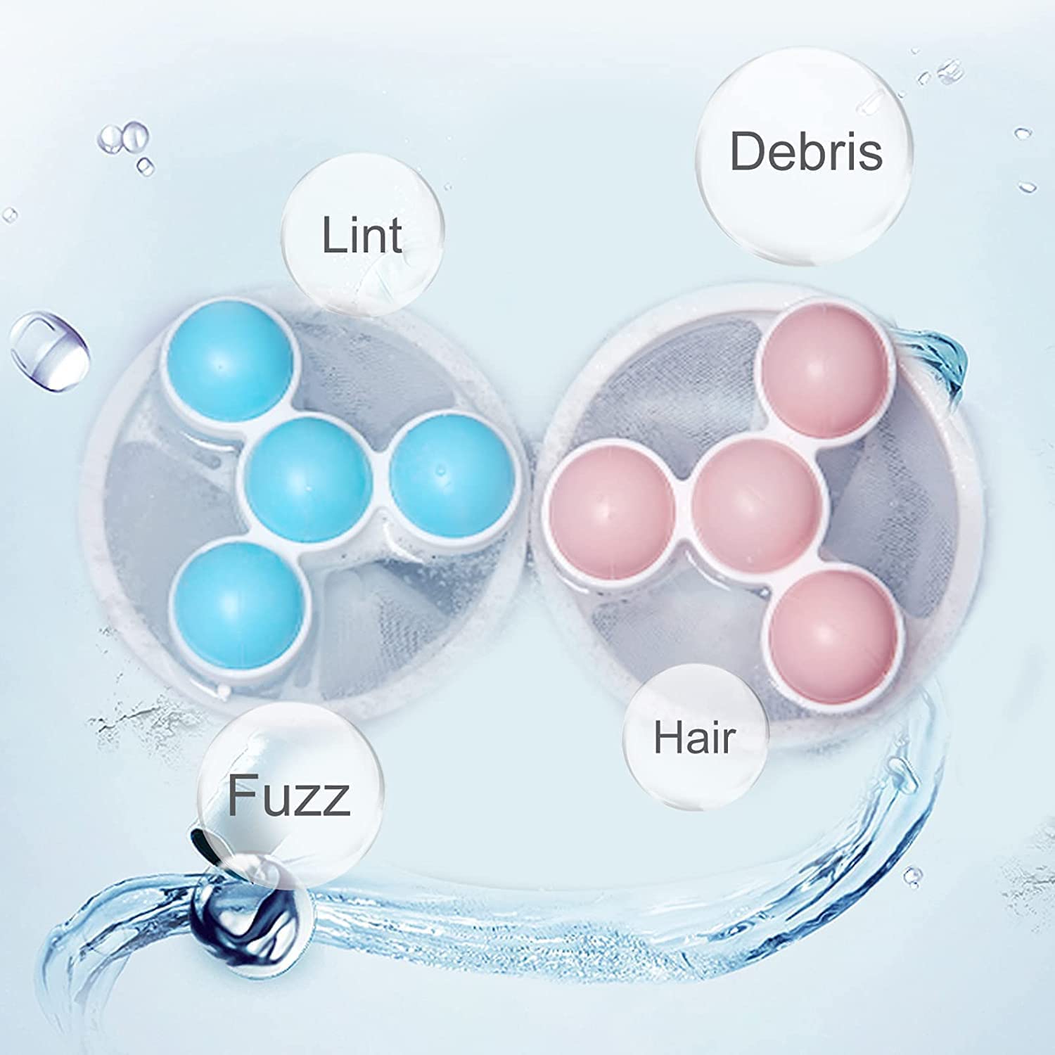 Laundry Floating Lint Remover (Pack of 3) | Lint Remover Pet Hair Laundry Balls Mesh Bag Washing Machine - Laundry Floating Lint Remover (Pack of 3)