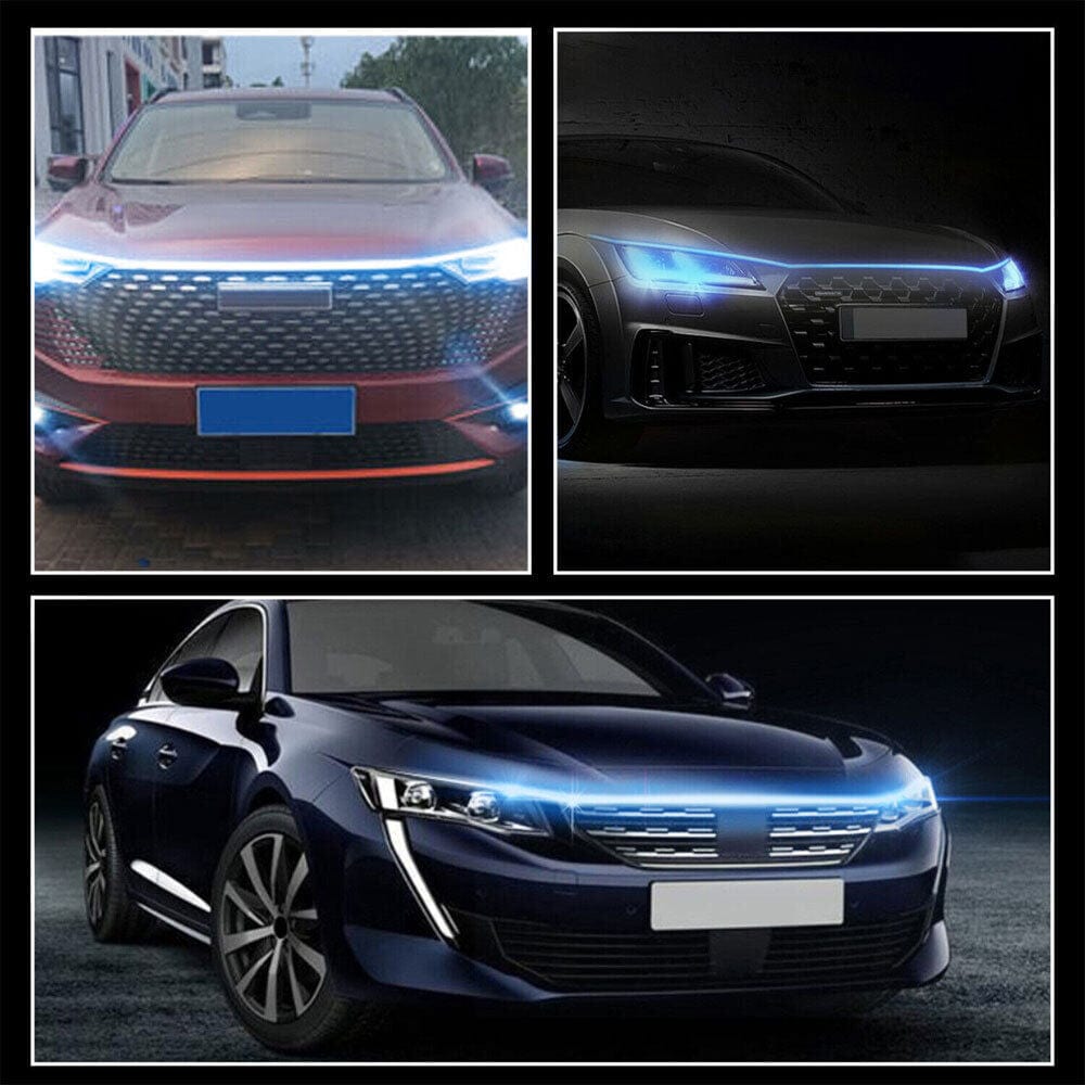Led Light Neon Strip Lights Rgb Cob Lighting Decoration Ambient Lights - Universal Flexible Car Led Hood Strip Lights (White Light) Car Led Hood Strip Lights