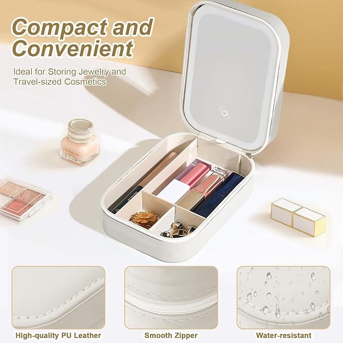 LED Makeup & Jewellery Organiser | Makeup Box Organiser Cosmetics Product Storage Organizer LED Makeup & Jewellery Organiser