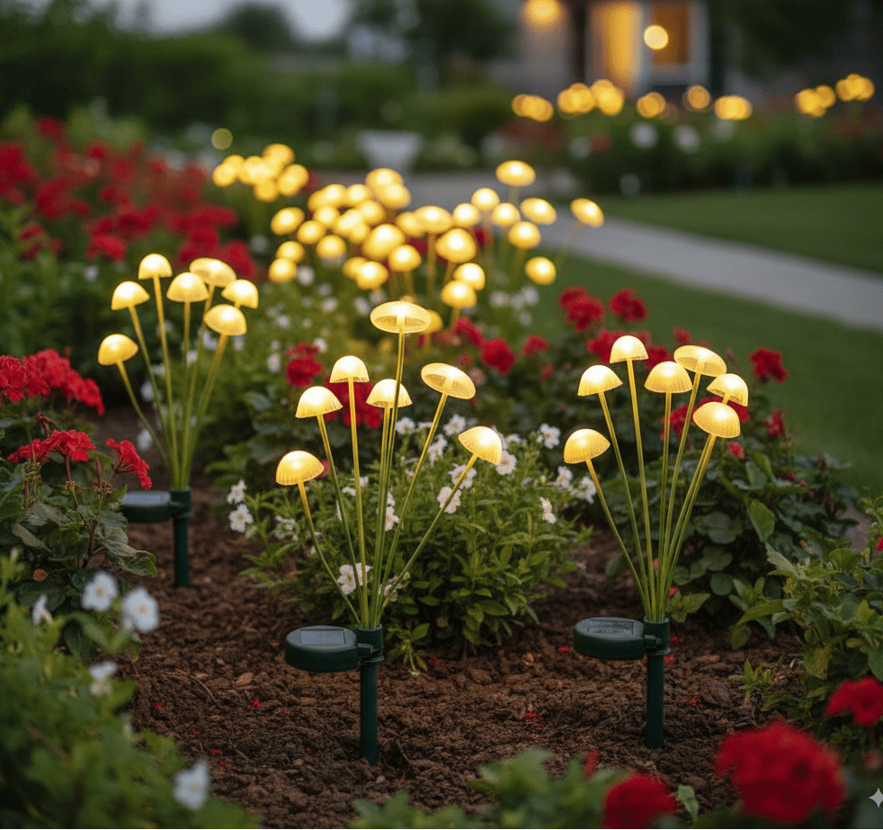 LED Solar Mushroom Garden Lights | Led Lights Garden Light Solar Powered Ourdoor Mushroom Bulbs LED Solar Mushroom Garden Lights