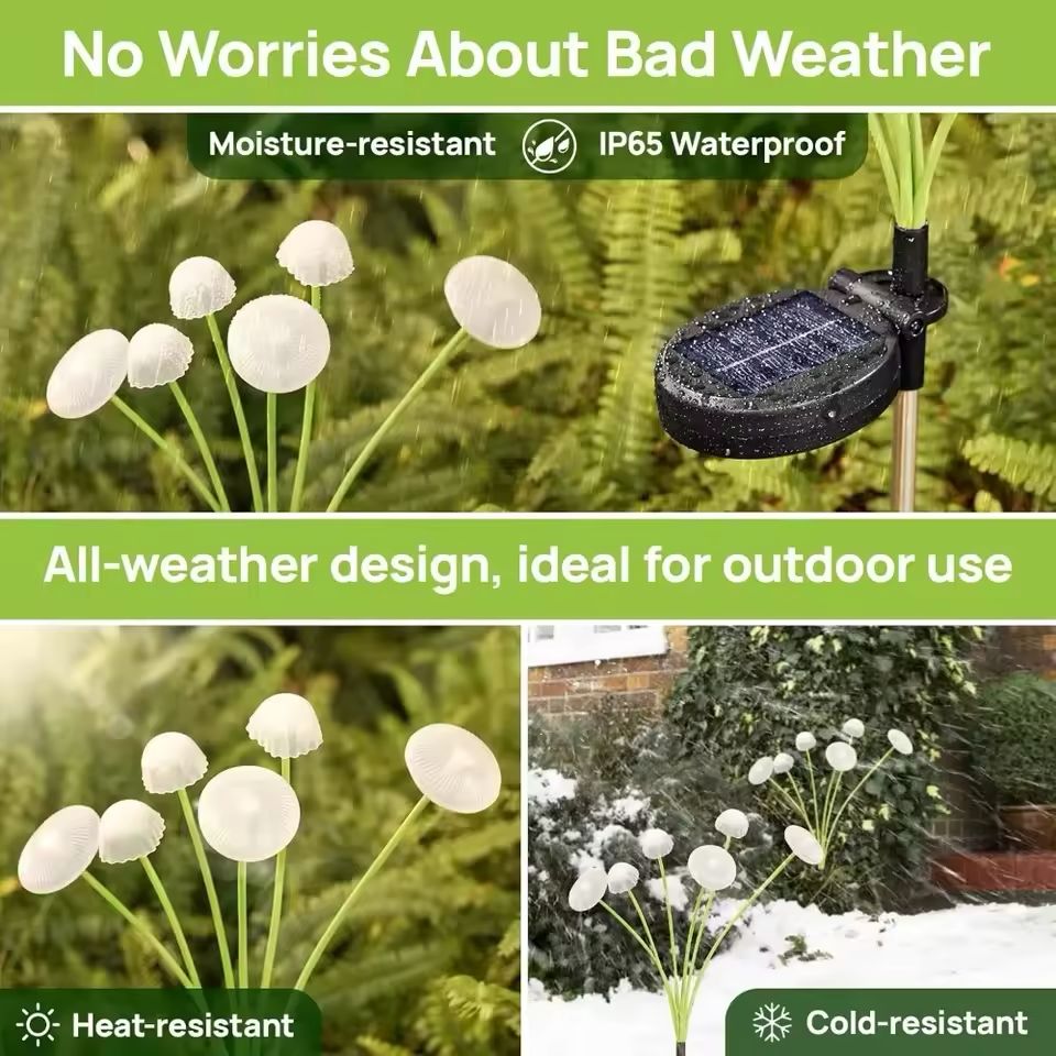 LED Solar Mushroom Garden Lights | Led Lights Garden Light Solar Powered Ourdoor Mushroom Bulbs - Pack of 1 - LED Solar Mushroom Garden Lights