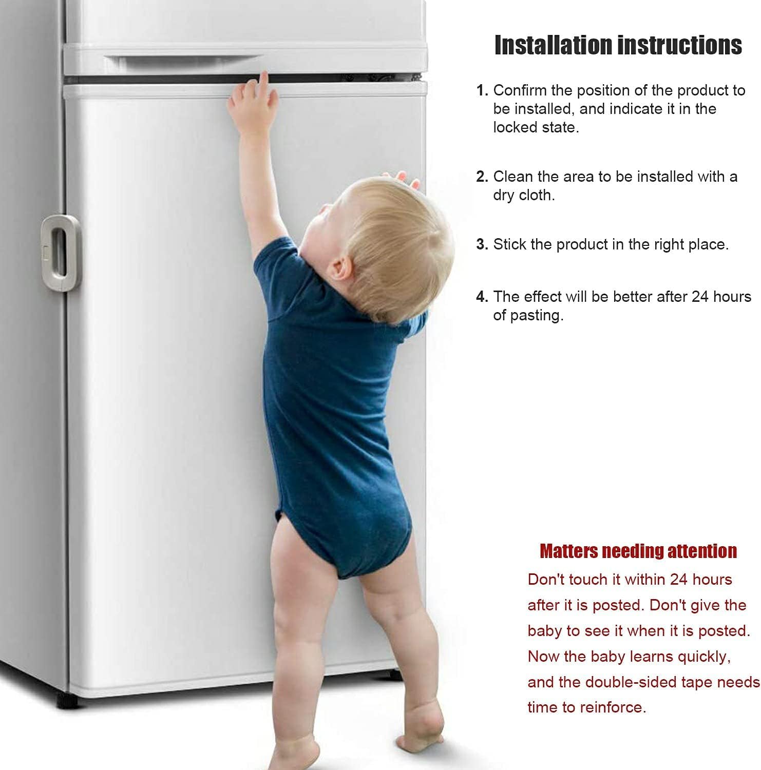 Lockxio | Fridge Lock Safety Door Freezer Locks For Safety Latch Home & Kitchen Lockxio Fridge Safety Child Lock