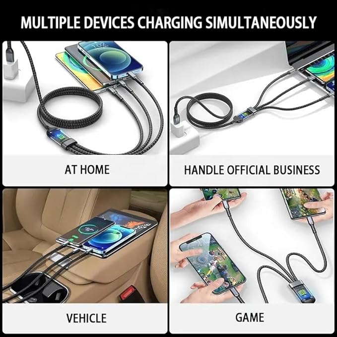 Uniflixo 3-in-1 Fast Charging Cable (Set of 2)