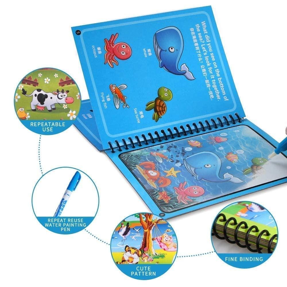 Magical Water Drawing Book (Set of 4) | Doodling Art Magic Water Book Coloring Draw Pages Book Magic Magical Water Drawing Book (Set of 4)