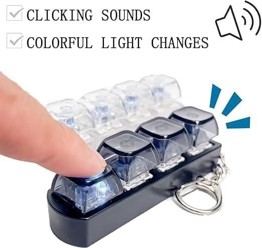 Mechanical Click-Fidget Keychain | Mechanical Keyboard Clicking Fidget Pocket Click Switches Mechanical Click-Fidget Keychain
